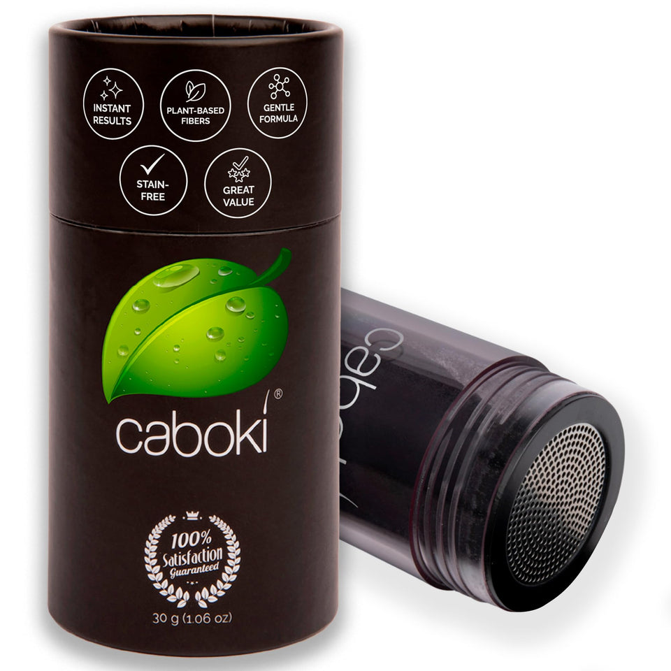 Caboki front packaging dark brown showing product and benefit of instant fullness