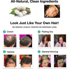 Caboki used by man styling hair for fuller, natural-looking finish