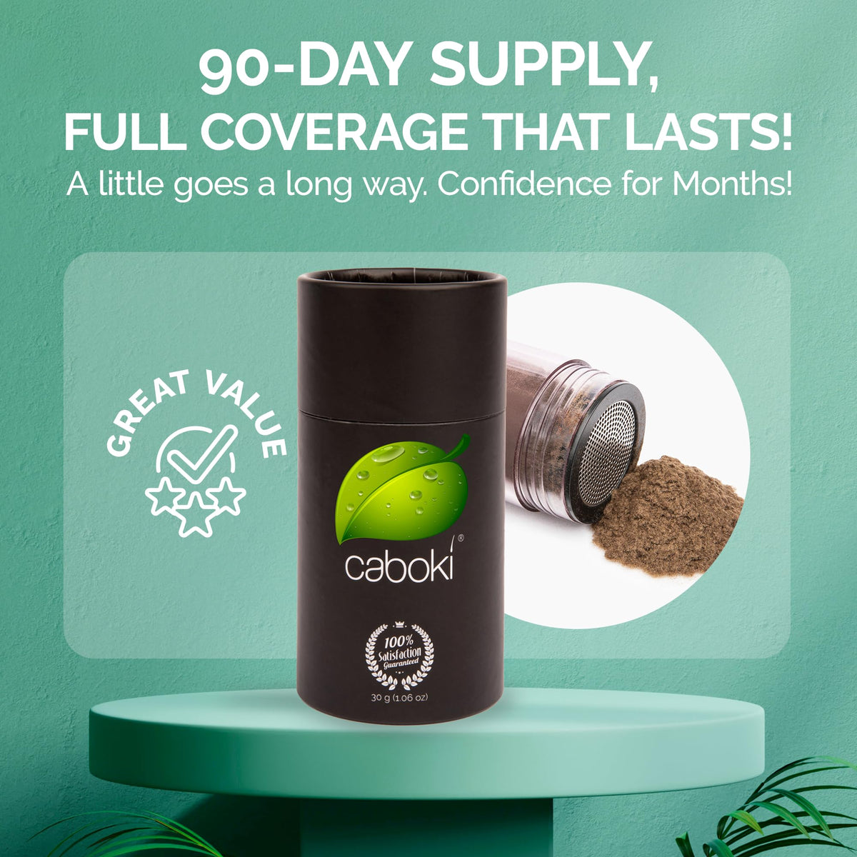 Caboki nozzle detail highlighting precise application and targeted coverage benefit