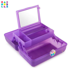 Caboodles used for touchups with built-in mirror demonstrating convenience on the go