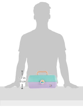 Caboodles deep bottom storage demonstrating room for brushes and palettes