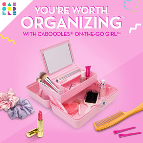 Caboodles open top tray showcasing 3 compartments for easy organization