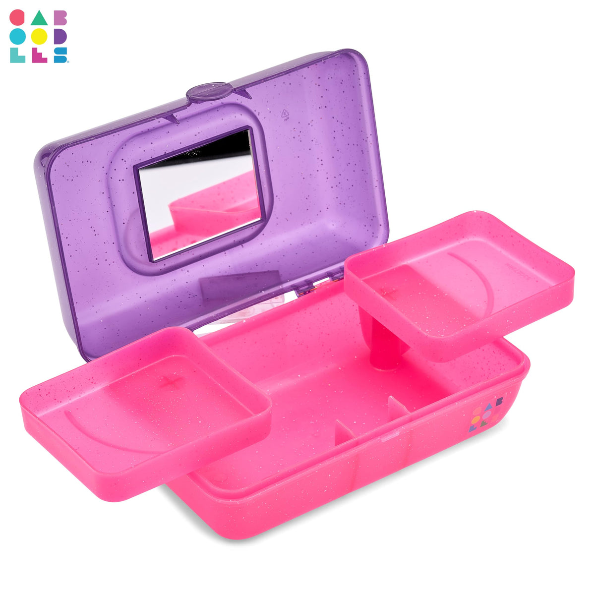 Caboodles placed in a tote bag illustrating travel-friendly size and easy grab-and-go benefit