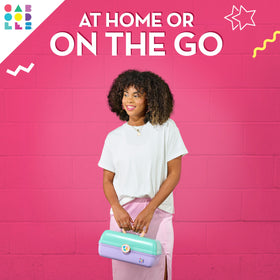 Caboodles removable tray removed to show flexible interior and easy customization benefit