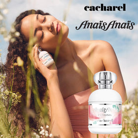 Cacharel Anais Anais being sprayed on skin demonstrating wearable, romantic scent