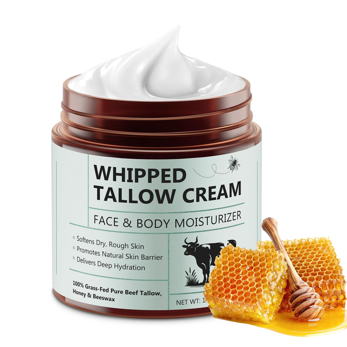 Cacukn jar front view showing label and natural moisturizer benefits