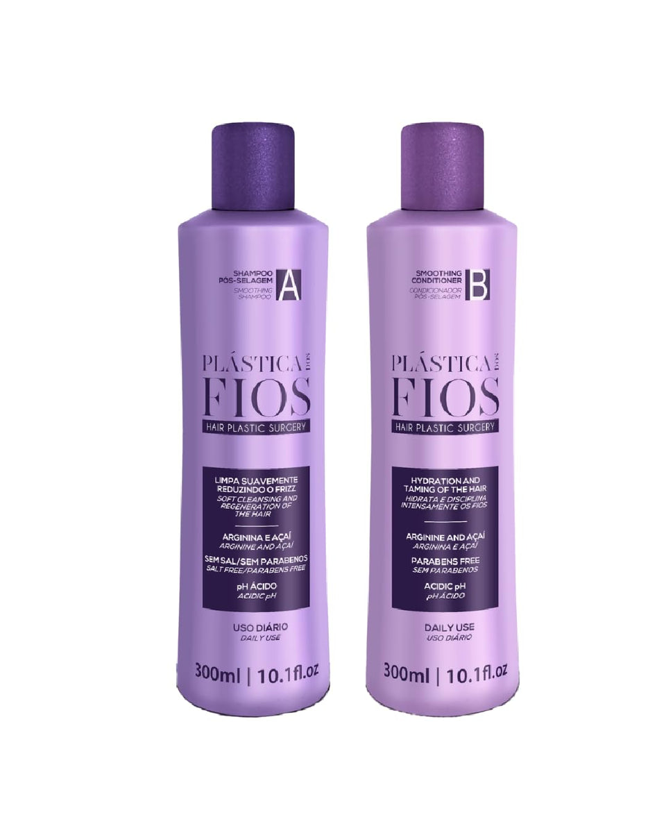 CADIVEU front packaging of Plastica Dos Fios kit showing bottles and benefits