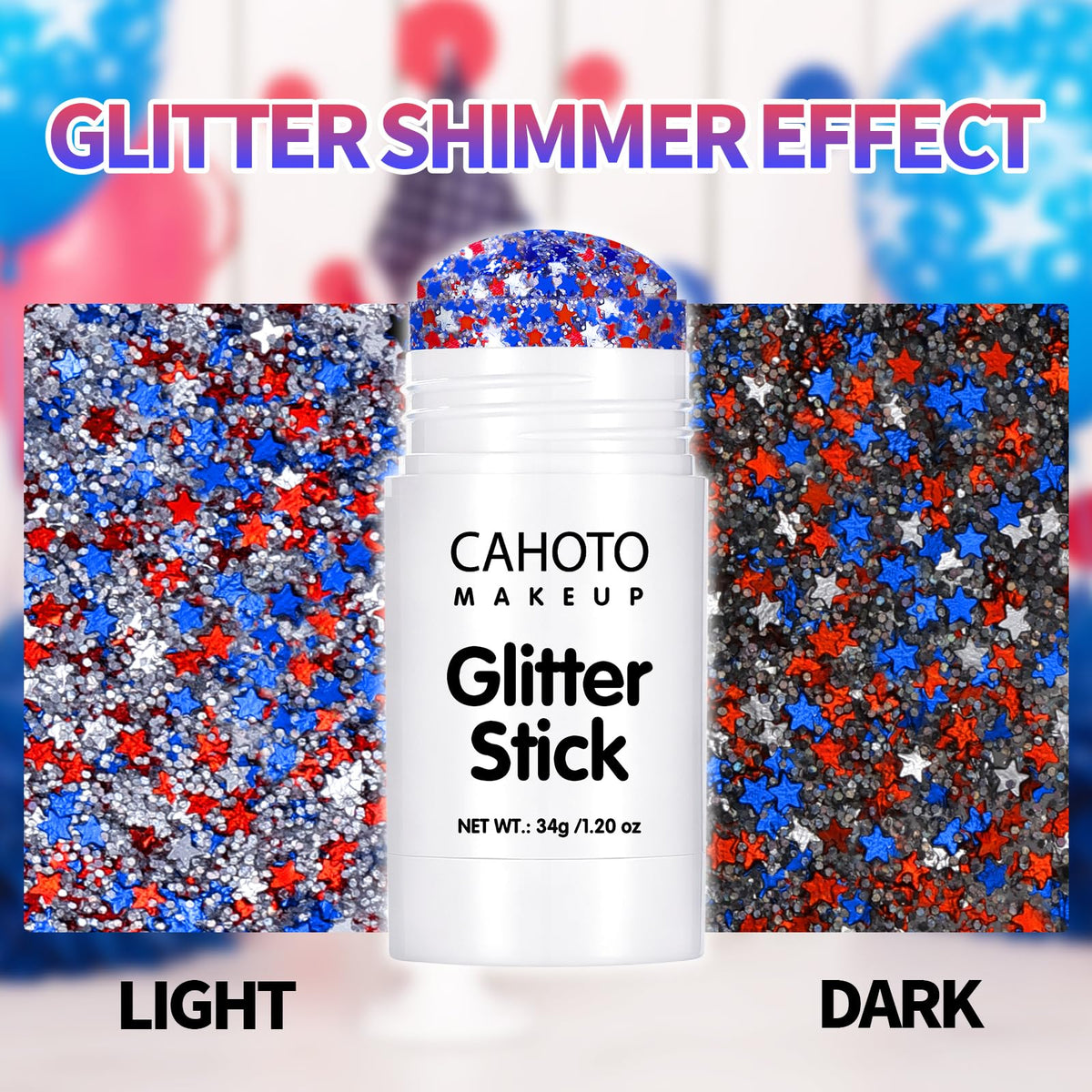 CAHOTO applied to cheek highlighting reflective sparkle and accentuating features