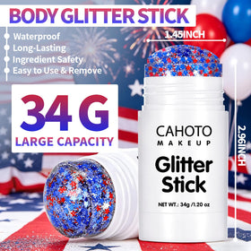 CAHOTO stick open showing glitter texture and creamy glide for easy application