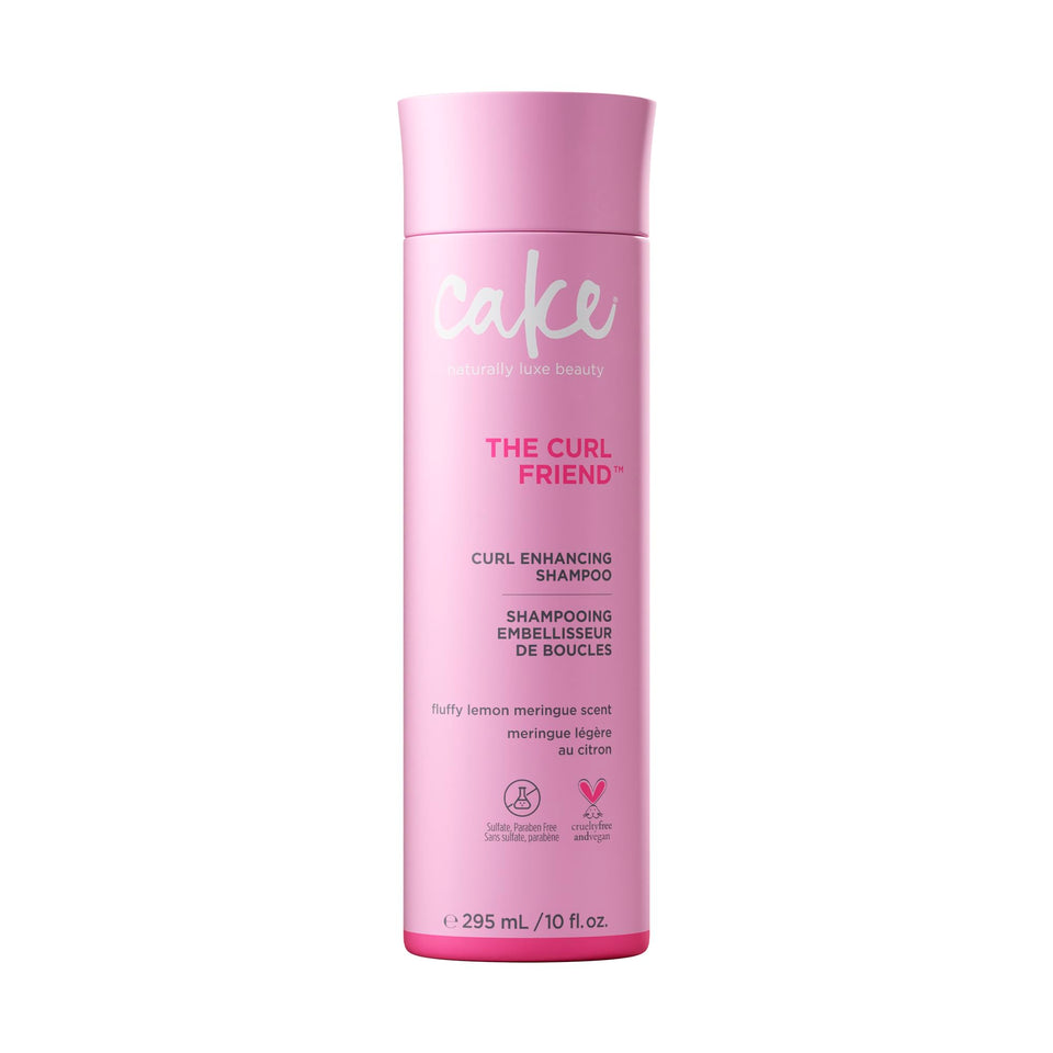 Cake Beauty front bottle showing Curl Friend packaging and brand clarity