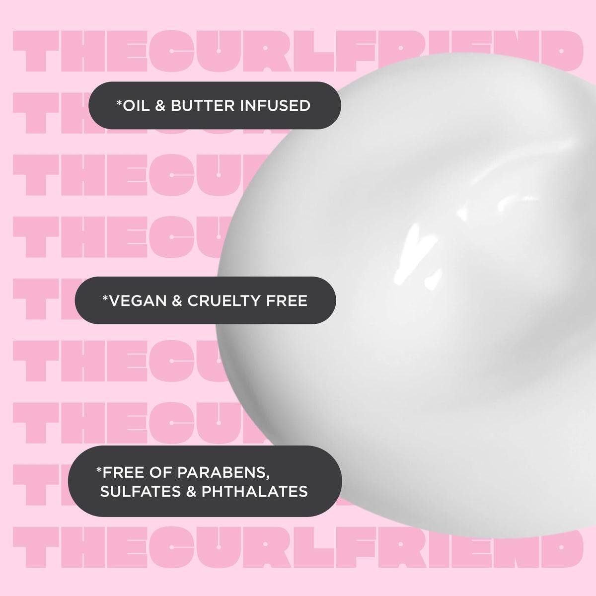 Cake Beauty label highlighting avocado oil, soybean oil and shea