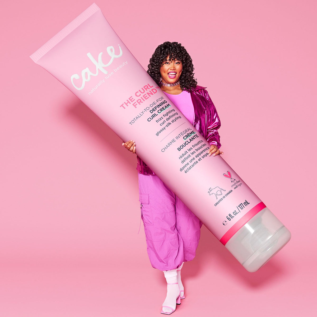 Cake Beauty curl cream texture in jar showing lightweight, creamy consistency