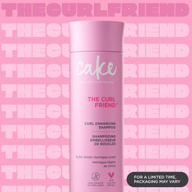 Close-up of Cake Beauty label and pump highlighting ingredient transparency