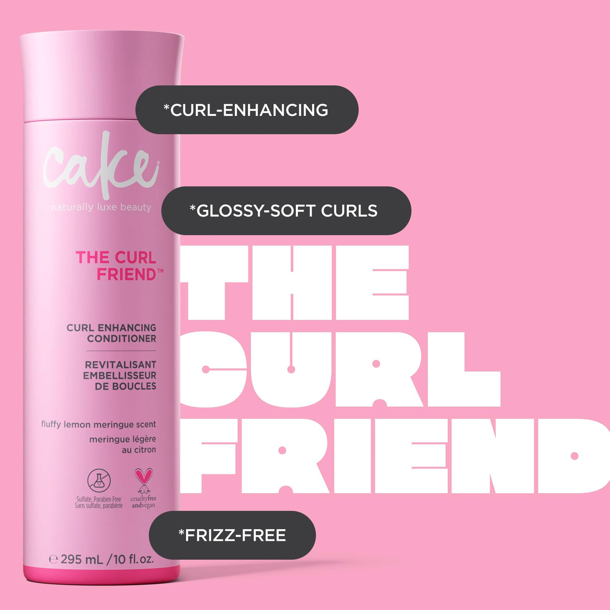 Cake Beauty conditioner applied to wet curls demonstrating detangling benefit