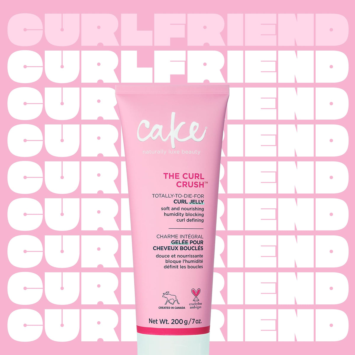 Cake Beauty jar open revealing gel-oil texture, highlights moisturizing, non-greasy finish