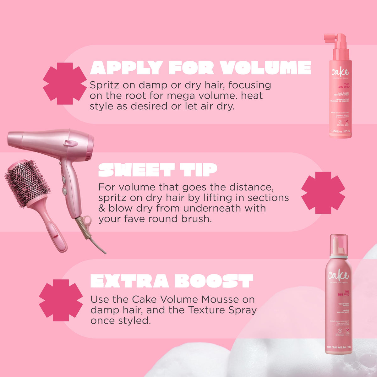 Cake Beauty fine mist texture of spray demonstrating even lightweight coverage