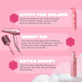 Cake Beauty fine mist texture of spray demonstrating even lightweight coverage