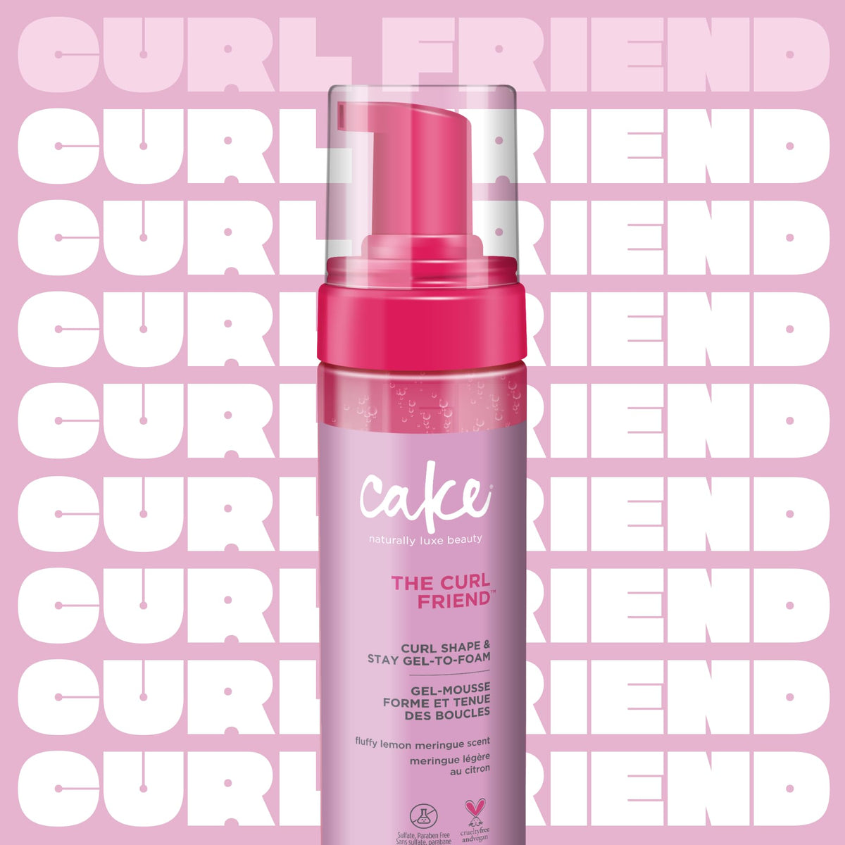 Cake Beauty close-up of gel-to-foam texture highlighting smooth application benefit