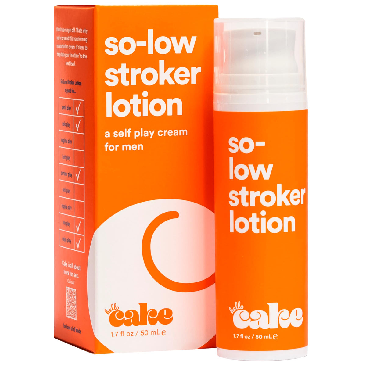 cake bottle front label showing product name and 1.7 fl oz size for quick ID and benefit