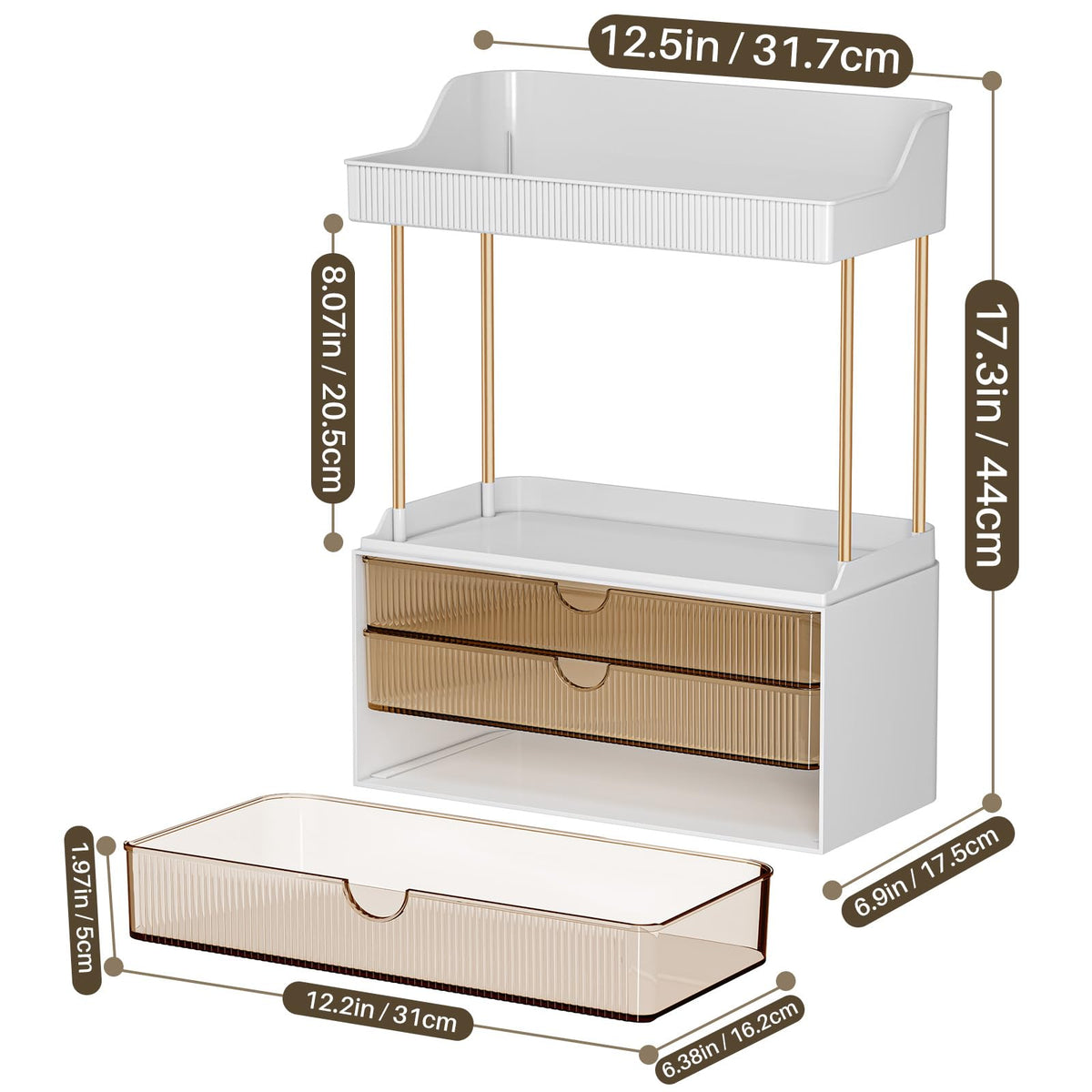 caktraie close-up of drawer texture and construction for durable organization