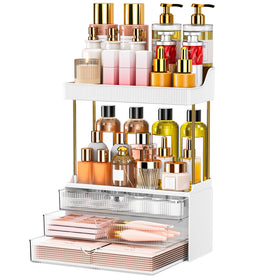 caktraie front view on vanity showing organized bottles and easy access