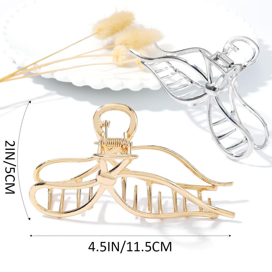 CAKURE gold bow clip side profile highlighting hinge and metal build benefit
