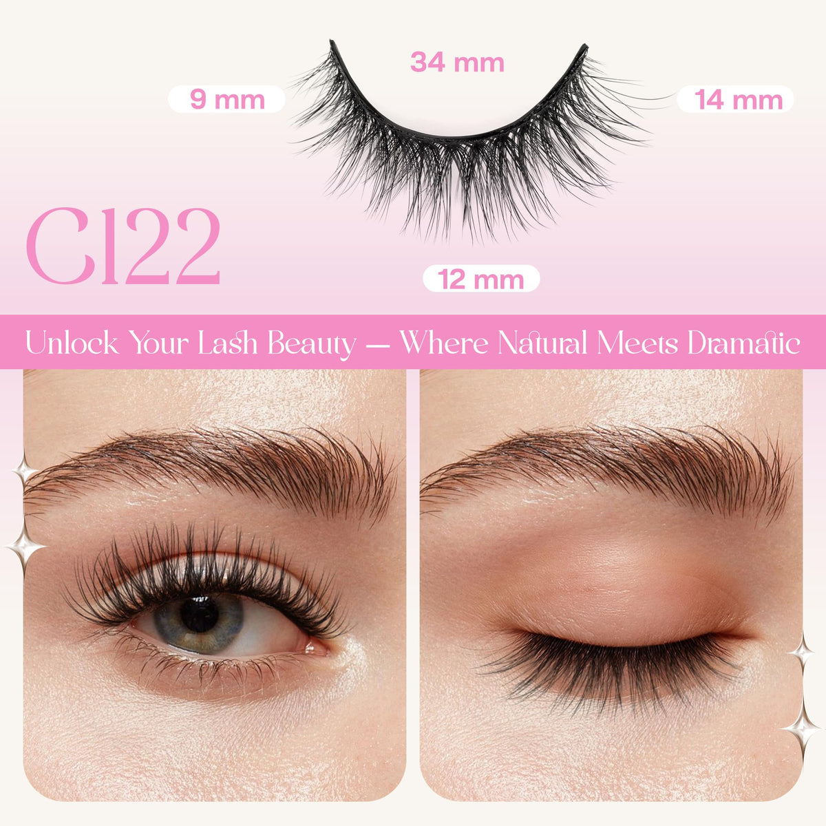 CALAILIS close-up of pre-taped lash band for easy application