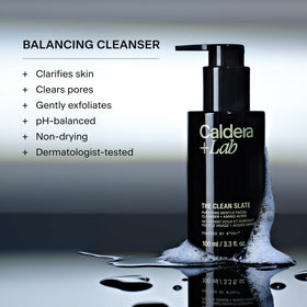 Caldera + Lab close-up of foamy texture highlighting gentle exfoliating feel