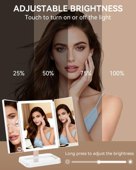 CALEPOP side magnified panel detail, helps precise eyebrow and lash work