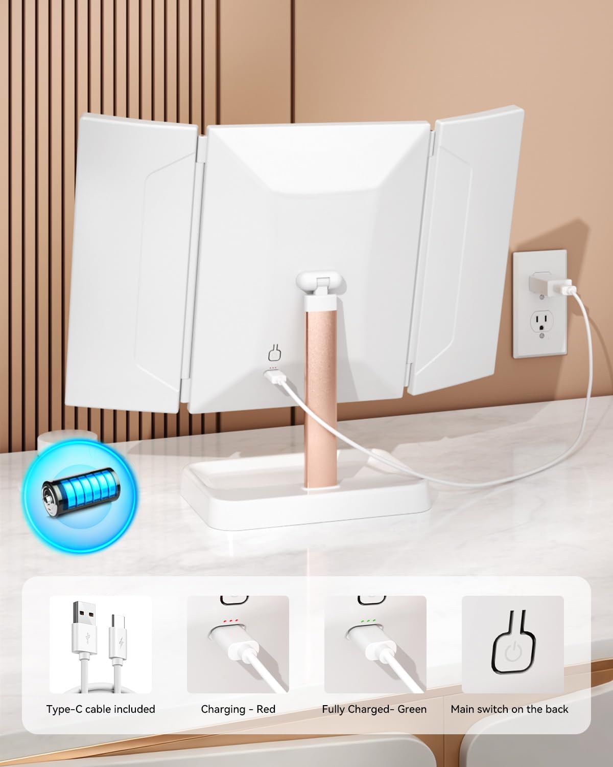 CALEPOP tilt stand demonstrating 90-degree rotation for comfortable viewing
