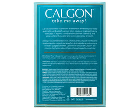 Calgon beads close-up texture highlighting moisturizing vitamin E infusion