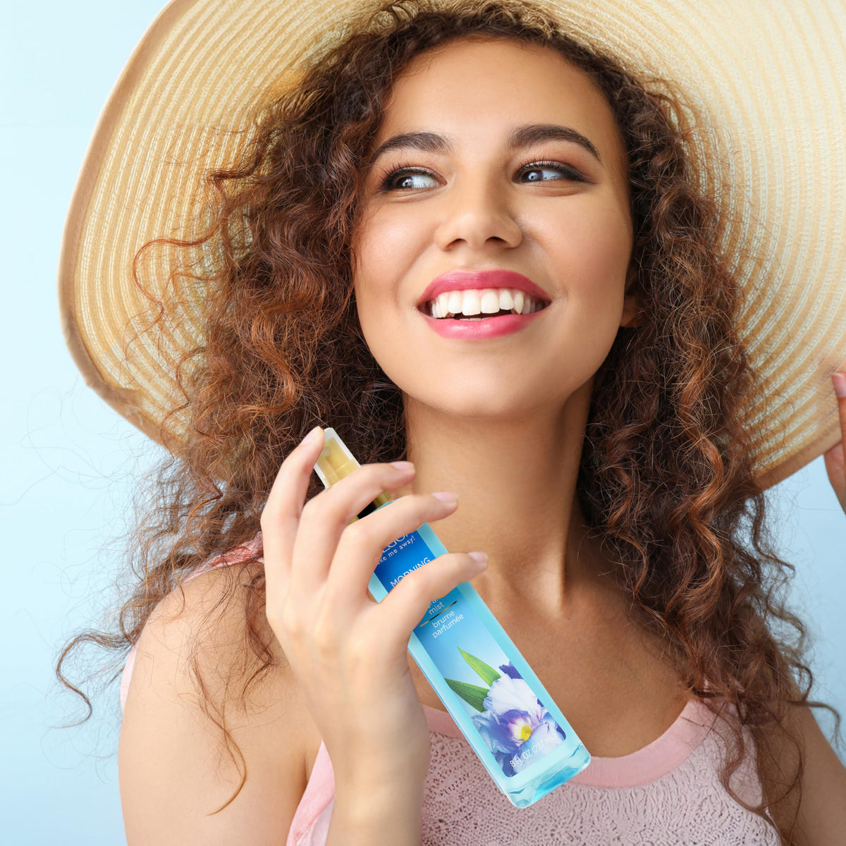 Calgon bottle with morning glory body wash pairing suggestion for layered scent benefit