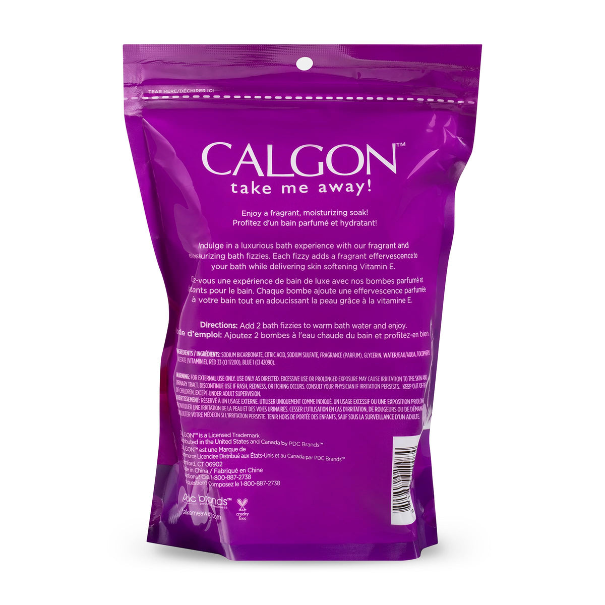 Calgon multiple fizzies scattered on surface suggesting eight-piece set