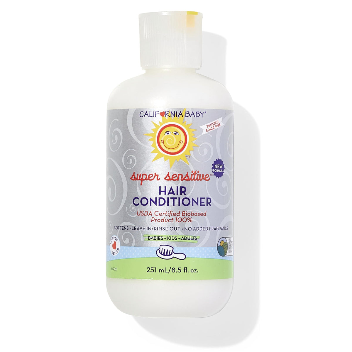 California Baby front packaging showing plant-based conditioner benefits