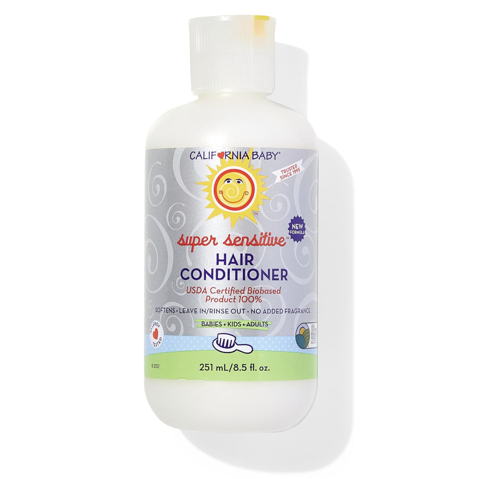 California Baby front packaging showing plant-based conditioner benefits