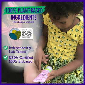 California Baby ingredient label panel focusing on plant-based, clean formulation