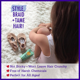 California Baby styling braids before and after showing defined, natural hold