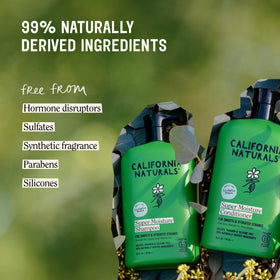 California Naturals conditioner cream texture melting into hair for intense hydration