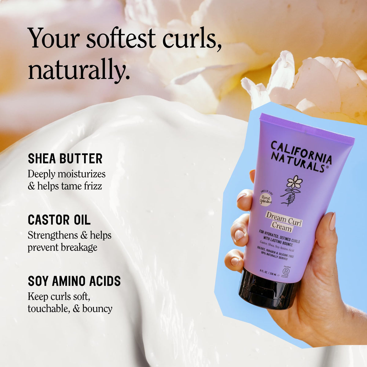 California Naturals before and after comparison displaying clearer curl definition and softer finish