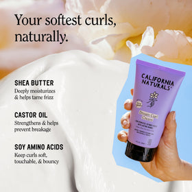 California Naturals before and after comparison displaying clearer curl definition and softer finish