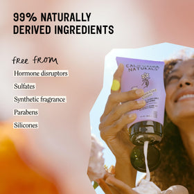 California Naturals cream scooped on hands demonstrating easy spreadability and immediate hydration benefit