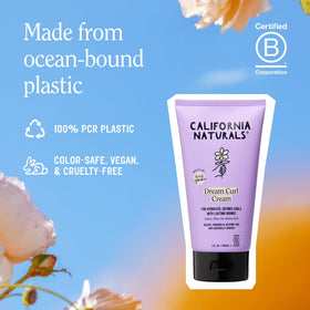California Naturals recycled PCR bottle close-up underscoring eco-friendly packaging benefit