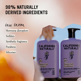 California Naturals shampoo pour texture illustrating gentle cleansing