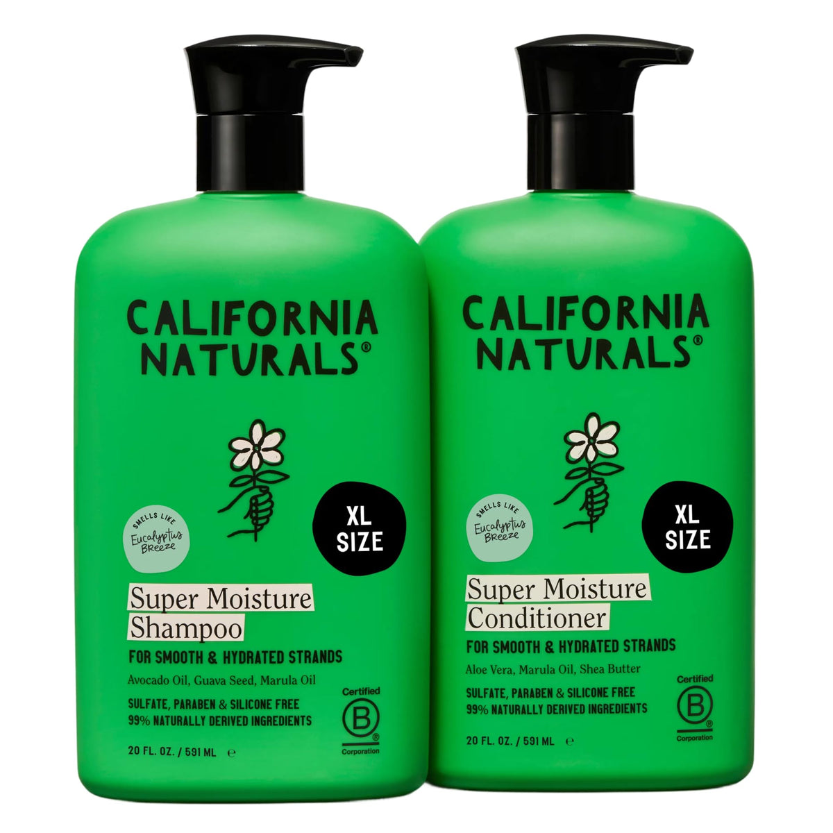 California Naturals front packaging showing eucalyptus breeze scent and 20 oz size benefits