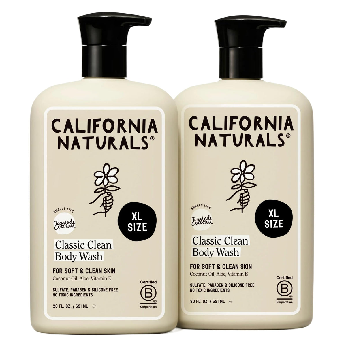 California Naturals front packaging showing toasted coconut scent and moisturizing benefits