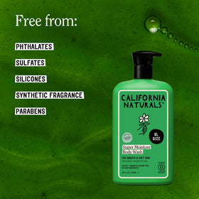 California Naturals gel texture lathers into foam to hydrate skin