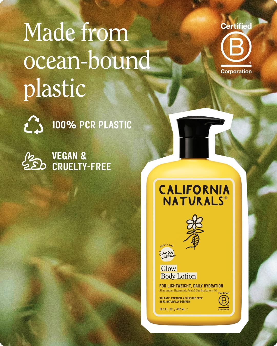 California Naturals on bathroom shelf with towel suggesting post-shower hydration ritual