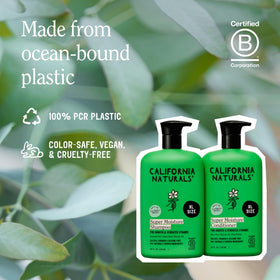 California Naturals before and after hair image showing improved smoothness and shine