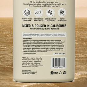 California Naturals in-shower use illustrating a relaxing tropical wash experience