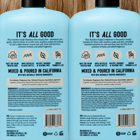 California Naturals in-shower use with hands applying shampoo for calm cleansing